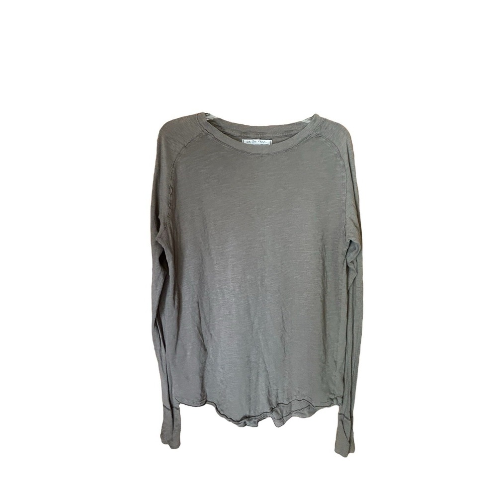 We The Free People Blouse Pullover Top Long Sleeve Olive Green‎ XS Knit